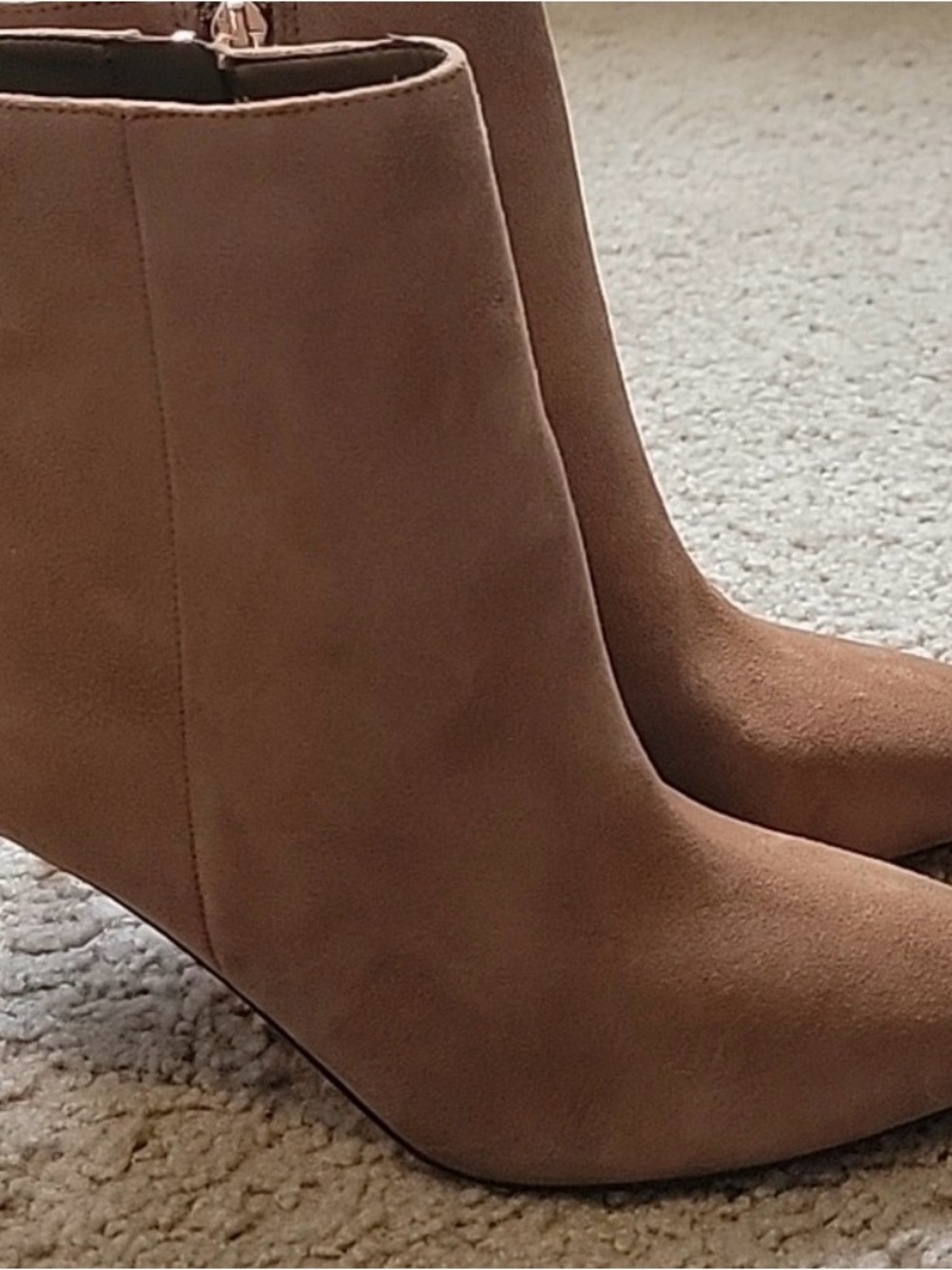 Nine West Taupe Suede Pointed Toe Ankle Booties